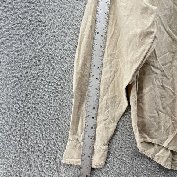 Loft Womens Button Up Large Tan Beige‎ Linen Blend Long Sleeve New Lagenlook New - Picture 10 of 12